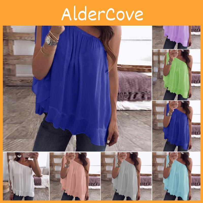 Stylish Womens Casual One Off Shoulder Shirt Blouse In Comfortable Plus Size Design