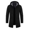 The New Type Of Men's Medium Long Plus Sweater Hooded Trench Coat Large Size Fashion Casual Full Zipper Knit Jacket