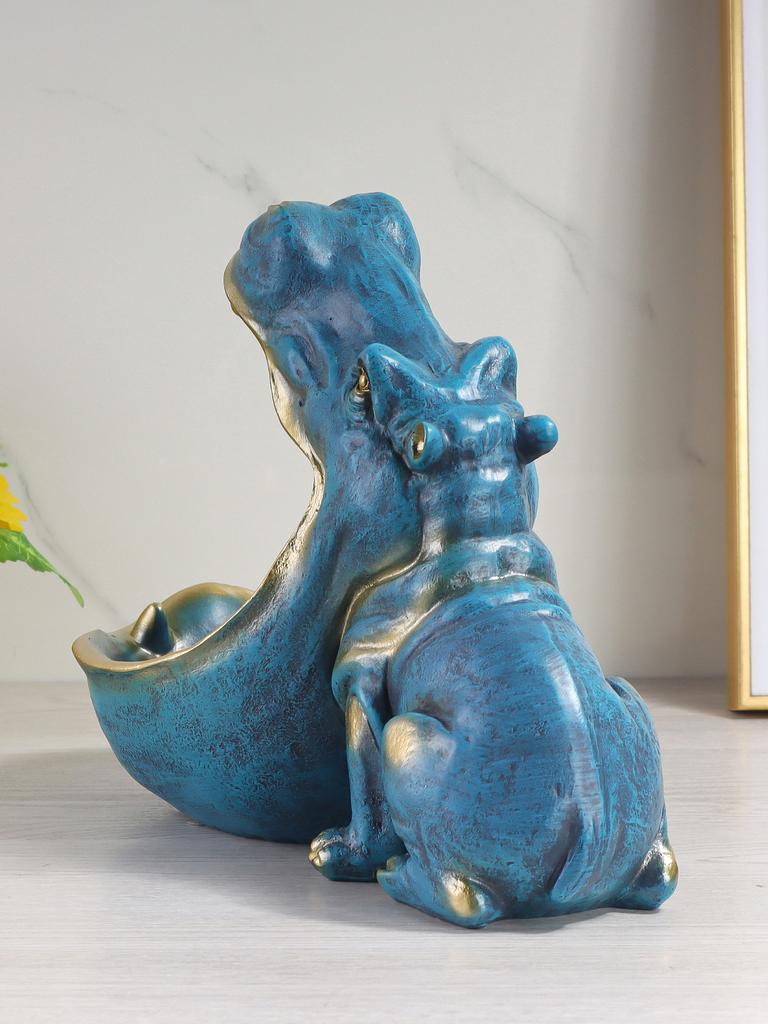 Creative Hippo Craft Ornament Modern Home Decor Artwork Entryway Key Storage Decoration Piece