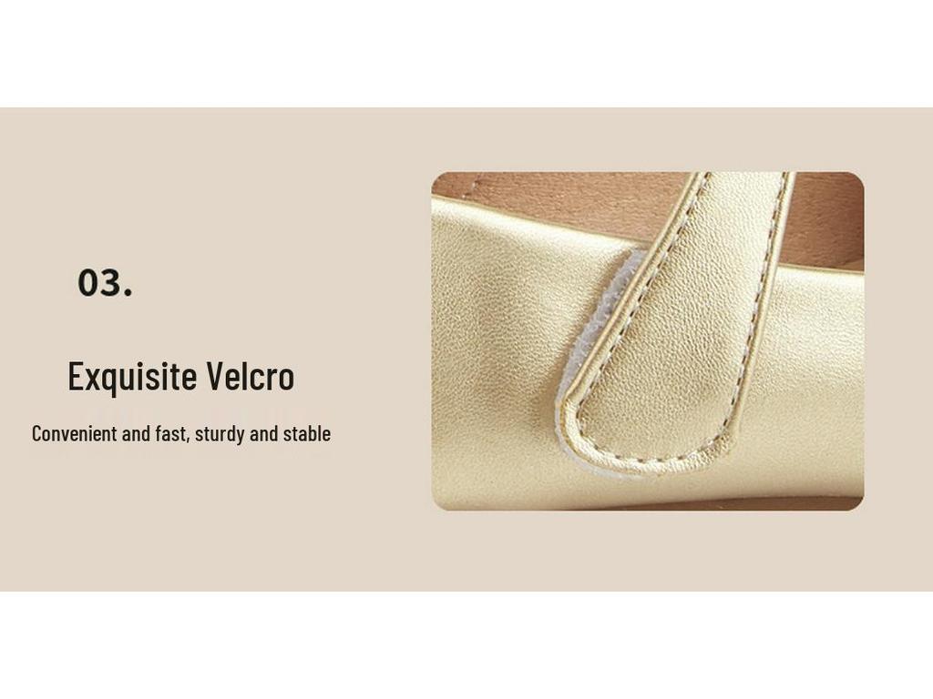 Lente 2026 Prinsessenschoenen voor Meisjes - Ronde Neus met Kristallen Gesp en Strikdetail in Leer.