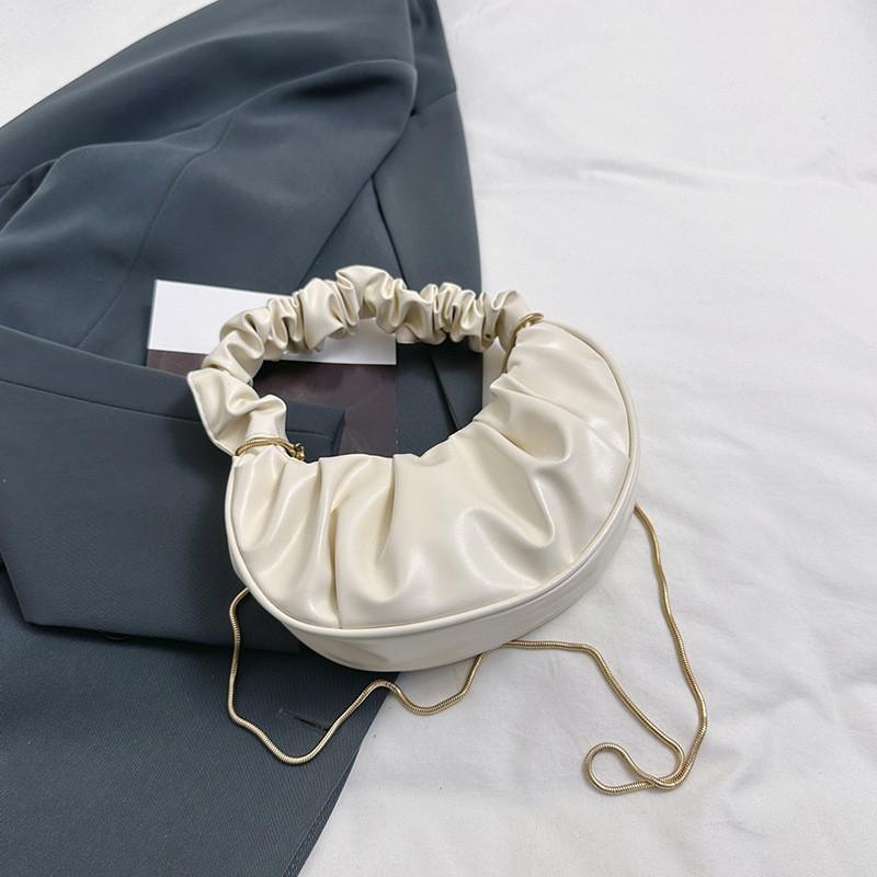 Trendy Black Moon Bag Stylish Chain Shoulder Bag Versatile Fashionable Handbag