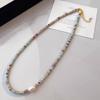 Natural Stone Freshwater Pearl Necklaces For Women Fashion Sexy Green Water Droplet Pendant Collarbone Chain Jewelry Gifts