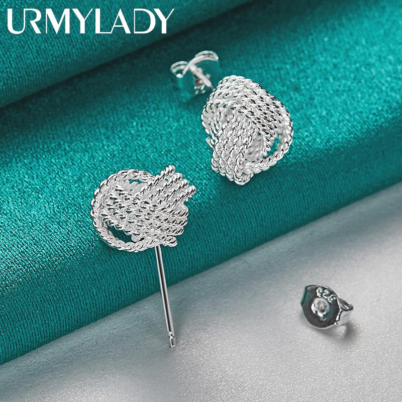 Náušnice se zapínáním na uzel 925 ze stříbra pro dámské módní šperky