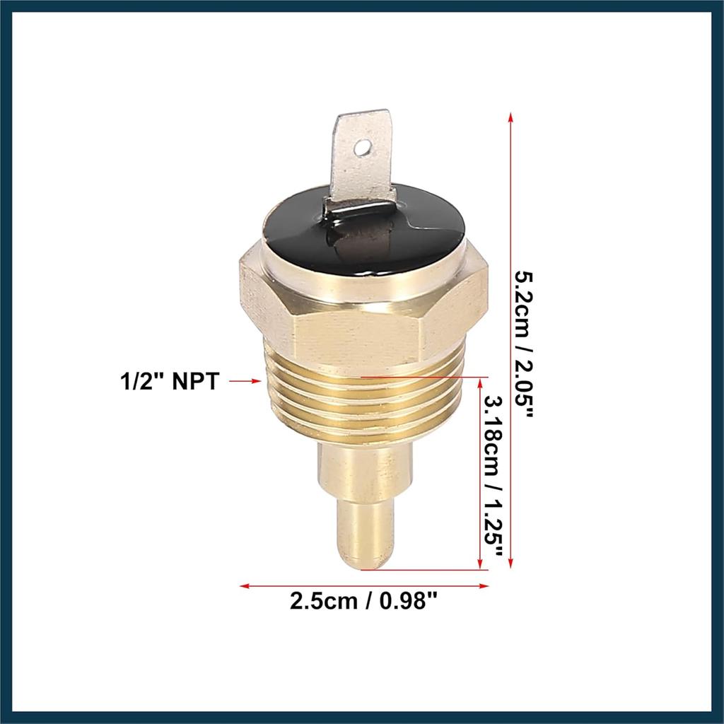 Universal Automotive Radiator Engine Cooling Fan Temperature Thermostat Sensor Switch 1/2" NPT 170 Degree on 155 Degree Off Automotive Parts