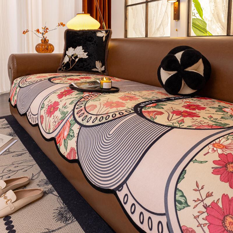 

Special-Shaped Chenille Sofa Cushion New Four-Season Universal Leather Sofa Seat Cushion Dustproof And Non-Slip Backrest Cover 90*70cm