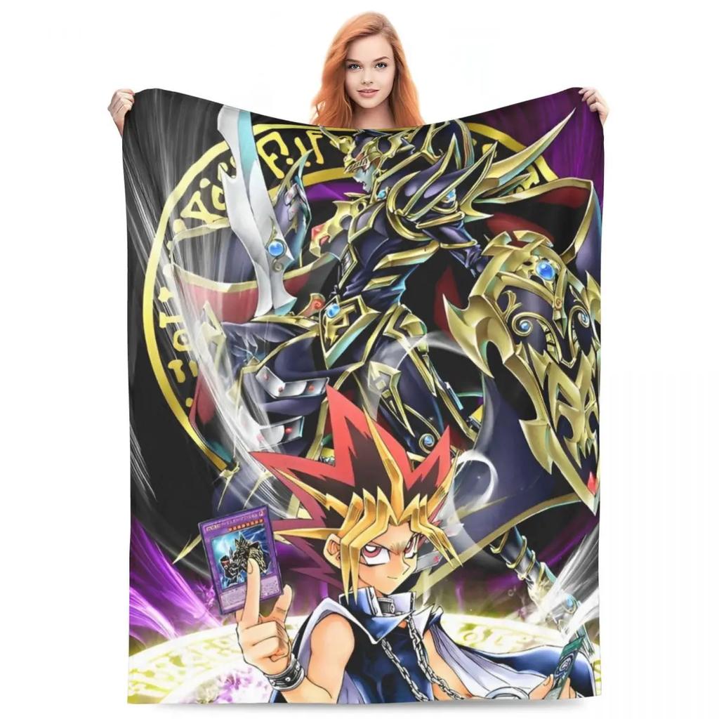 Blauäugiger Weißer Drache Decken Japanischer Anime Yu-Gi-Oh Flauschig Lustig Warme Überwurfdecke für Zuhause Restaurant Winter