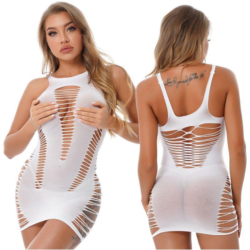 Sexy Bodycon Babydolls prodyšné, pohodlné, vyhloubené mini šaty Clubwear Dámské