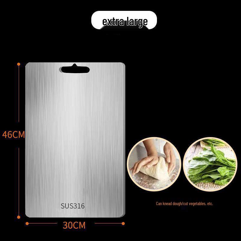 Dwustronna deska do krojenia ze stali nierdzewnej 304: Pogrubiony do siekania i wałkowania ciasta, darmowa wysyłka