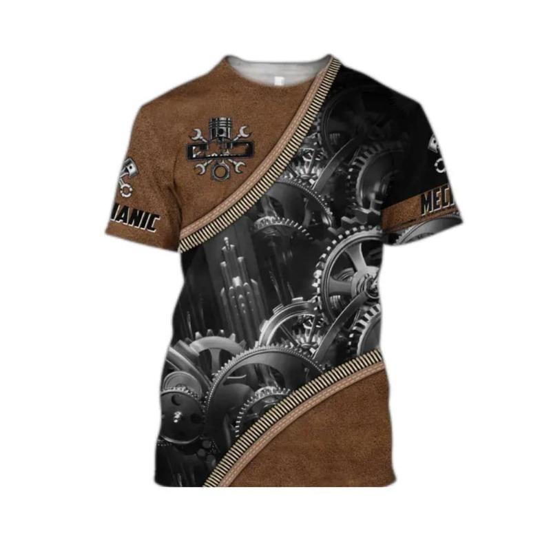Men's Fashion 3D Printed Men's T-Shirt Round Neck Short Sleeve Trendy Street Wear