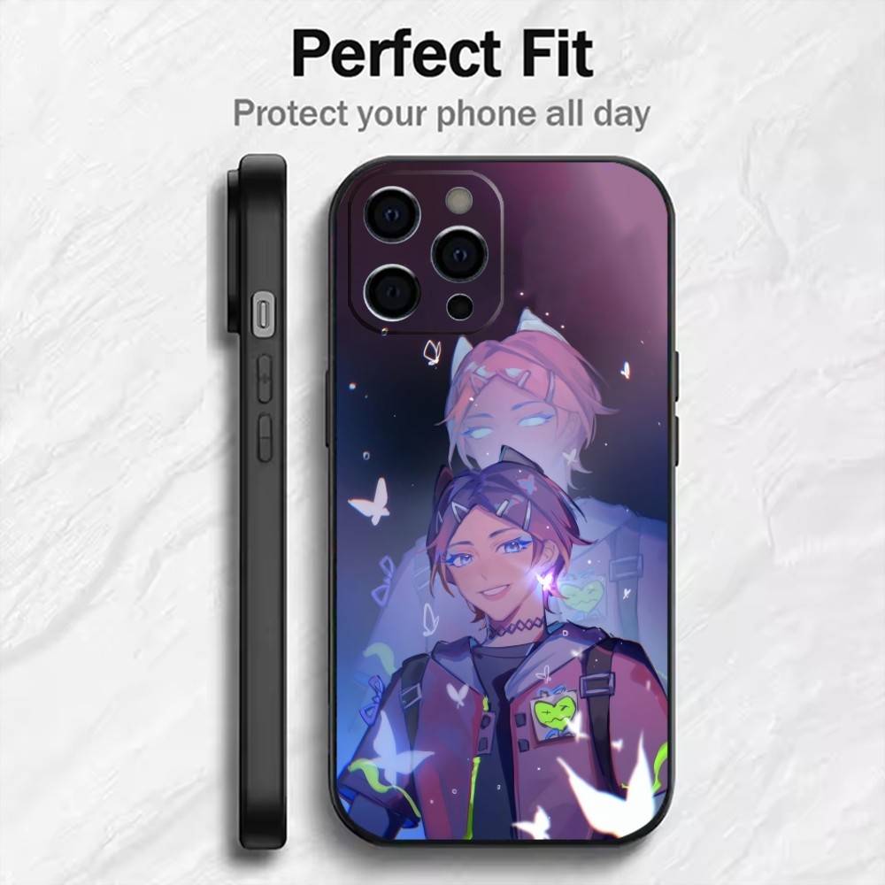 Game C-CLOV-ES V-ValorantES Phone Case For iPhone17,16,15,14,13,12 Plus,Max Soft Silicone Black Cover