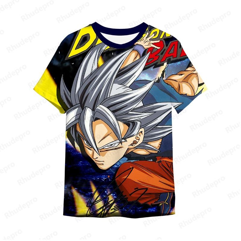 Men's 3D Printed Cartoon Tshirt Anime Dragon Ball Z Tshirt Summer Harajuku Men Goku Clothes Super Saiya Short Sleeve T-shirt