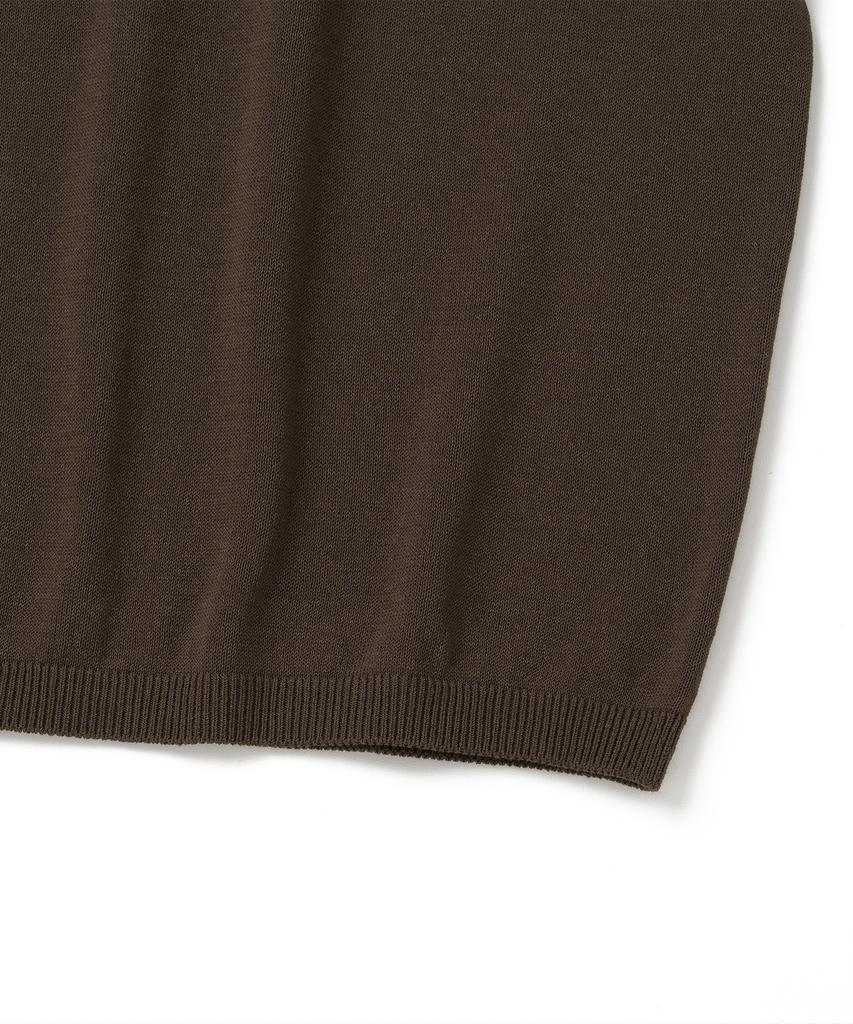 KNITTED Shellon Cooling Single Crop Round Knit Brown