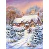 Zimní scénická DIY 5D diamantová malba Plný kulatý vrták Krajina Diamantové vyšívání Sady křížkového stehu Nástěnné umění Domácí dekorace