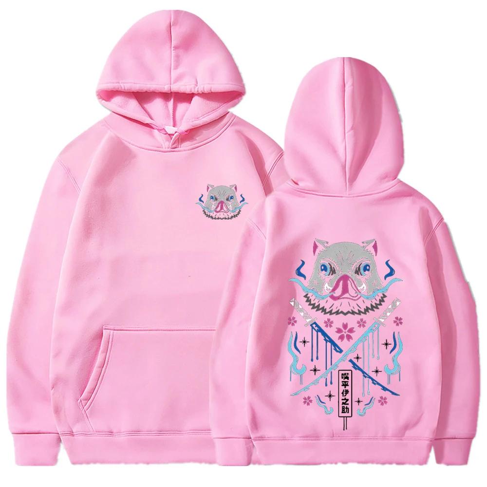Inosuke Anime Hoodies Men Women Kimetsu No Yaiba Kawaii Manga Sweatshirts Gothic Harajuku Hooded Pullover Casual Streetwear