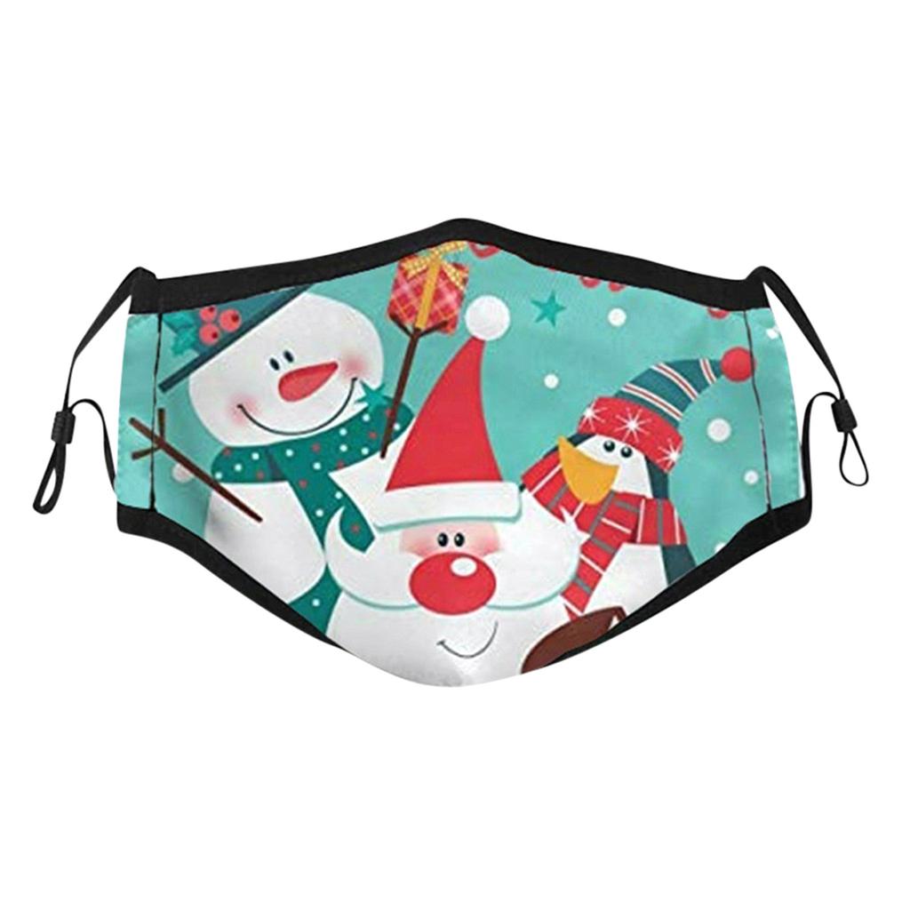 Activated Carbon Outdoor Mouth Christmas Print Face Mask  Mask