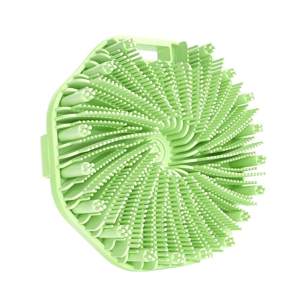 Double-Sided Silicone Bath Brush with Soft Bristles & Long Handle