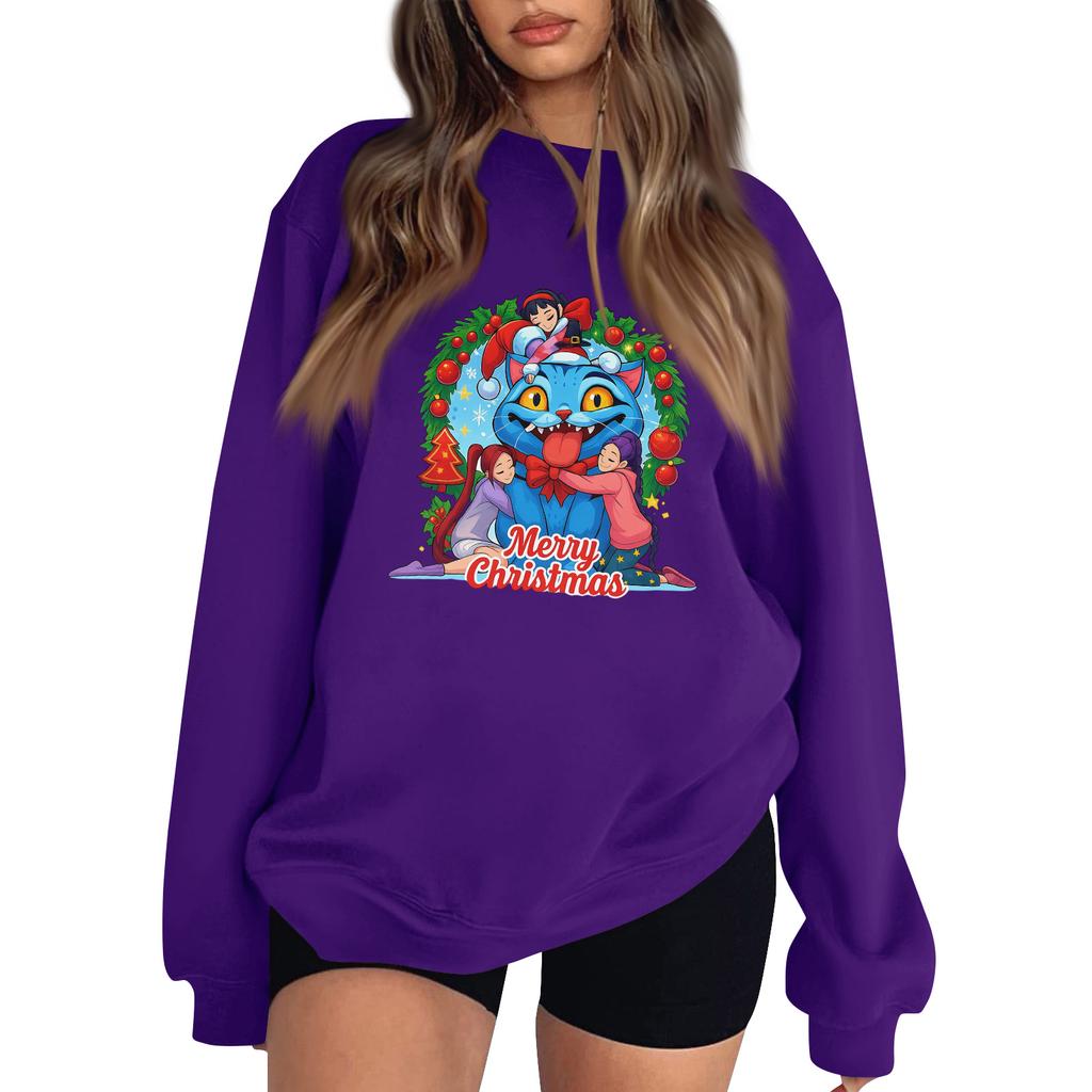 Women's Fashion Long-Sleeve Pullover Sweatshirt With Fun Movie-Themed Print