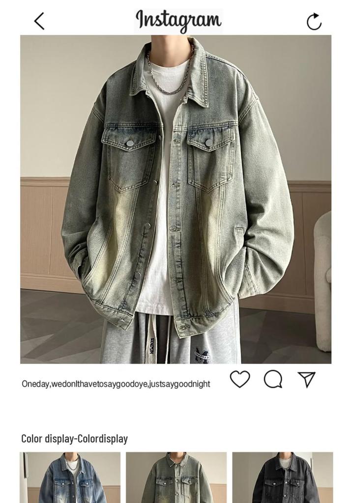 Jachetă Denim Vintage Unisex Uzată - Streetwear Casual & Versatil