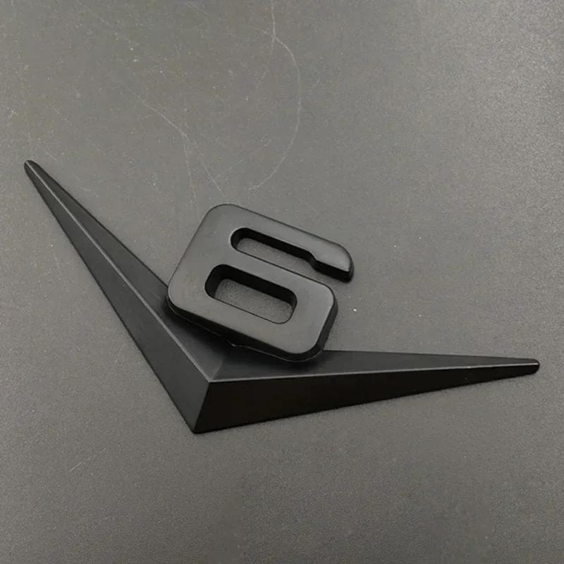 

1Pc 3D Metal Chrome Black V6 V8 Letters Rear Trunk Fender Badge Emblem Sticker Decals For Car Accessories