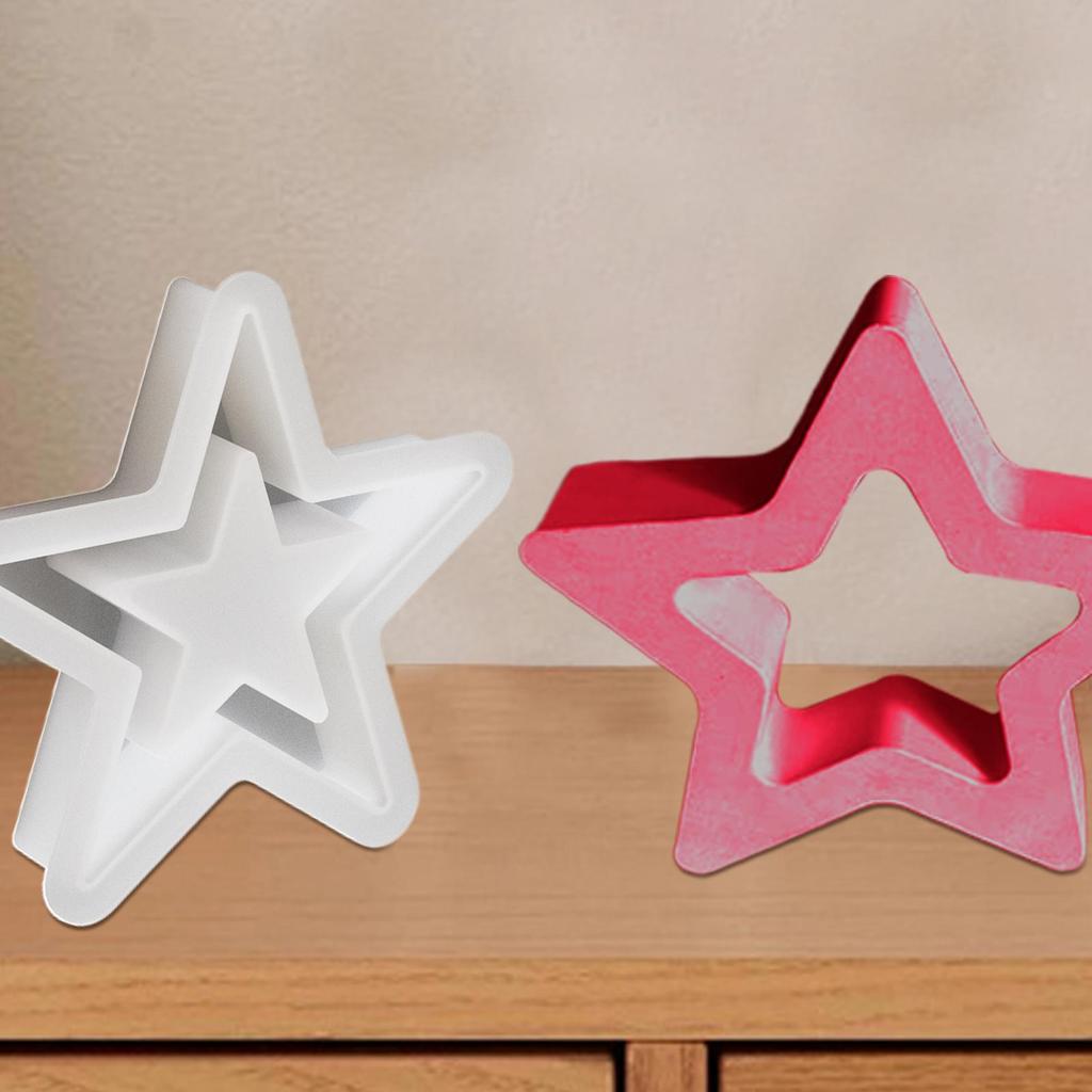 Star Candle Mold Moulds Ornament Decoration Christmas Silicone Molds For Baking Candy Making Tree Ornament Soap Cake Holiday
