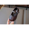 Korean Style Princess Simple Soft Sole Leather Shoes For Little Girls