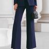 2026 Euro-Amerikanisches Damen Langarm Unifarben Ein-Knopf Blazer & Hosen Set
