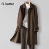 Fanzhen Men's 100% Wool Mid-Length Overcoat