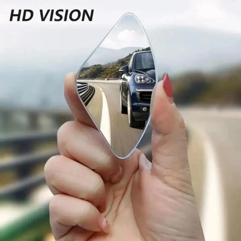 2pcs Universal Fit Glass Car Wide-angle Blind Spot Rearview Mirror,360° Adjustable, High-definition,with Applicable for All Cars