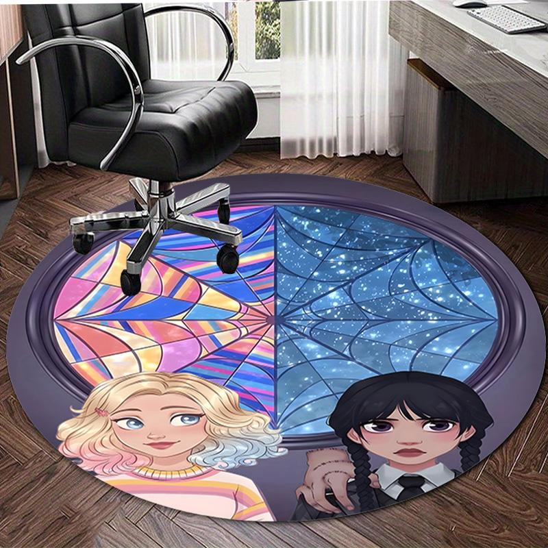 1pc Addams Family Wednesday6 Design Printed Area Round Carpet for Bedroom Living Room Home Decor Rugs Mat Non Slip Mat Rug for Bedside