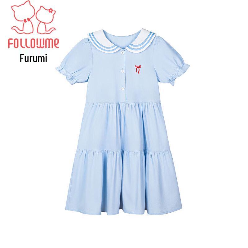 Girls' Summer Academy Style Doll Collar Princess Dress