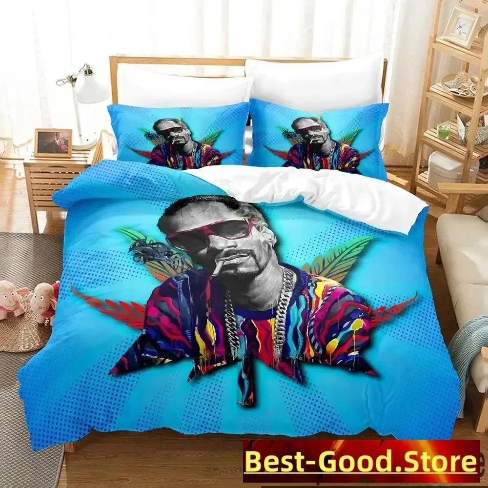 3D Snoop Dogg Rapper Bedding Set Printed Bed Set With Pillowcase Bed Duvet Cover Single Double Queen Super King Size boys Adult