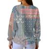 Women's Fashion Casual Gradient Vintage Print Pullover Sports Long-Sleeve Top
