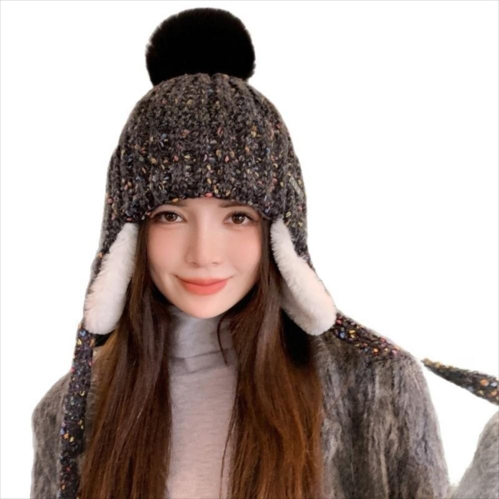 Coldproof Knitted Cycling Hat Windproof Cold Proof Hat Sweet Winter Knit Cap for Women Girls