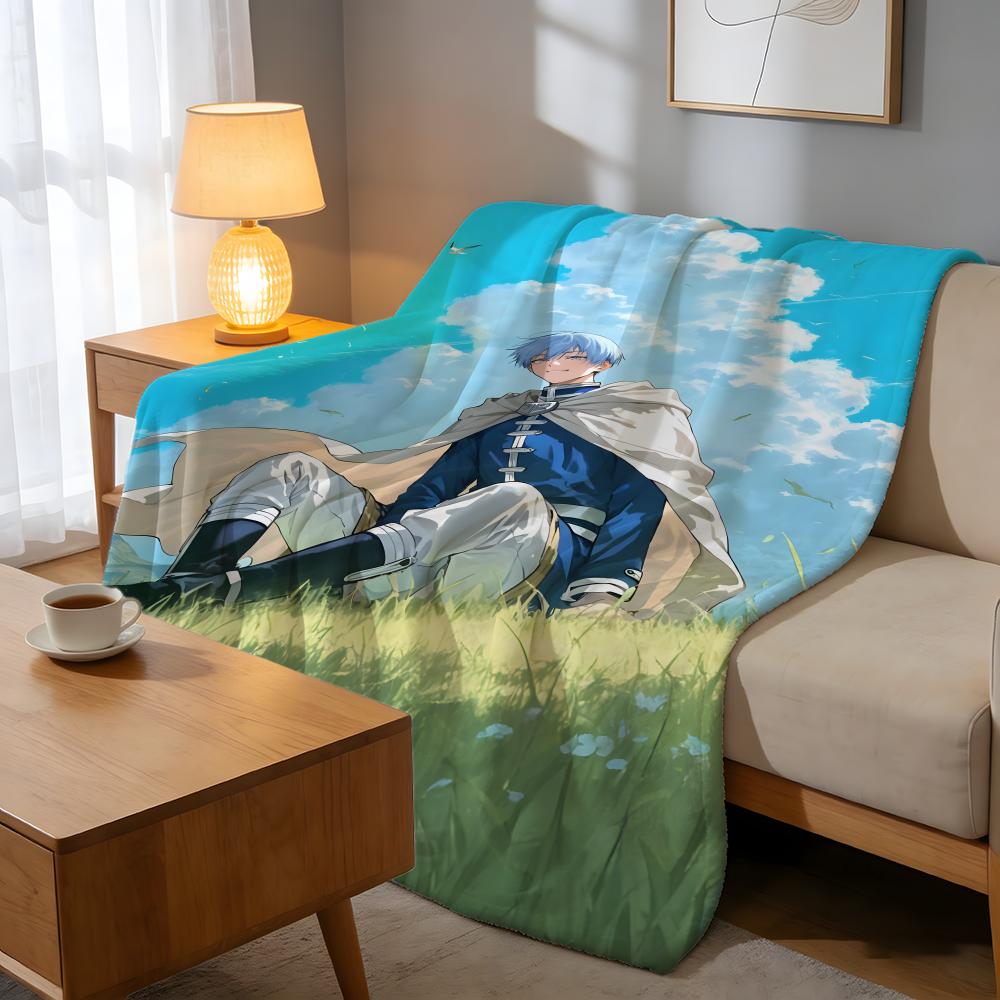 Throw High-Density Short Plush Blanket For Sofa Nap Air-Conditioned Room Soft Skin-Friendly Frieren Beyond Journey's End