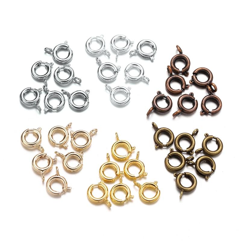 30Pcs Gold Plated Round Claw Spring Clasps Connectors for DIY Jewelry Making Supplies Accessories