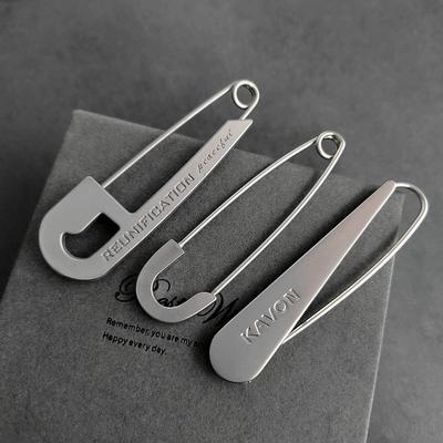 K1 Korean Style Large Matte Safety Pin Brooch Metal Scarf Clip Collar Pin Coat Cardigan Shoe Trendy Fashion Simplicit Accessory