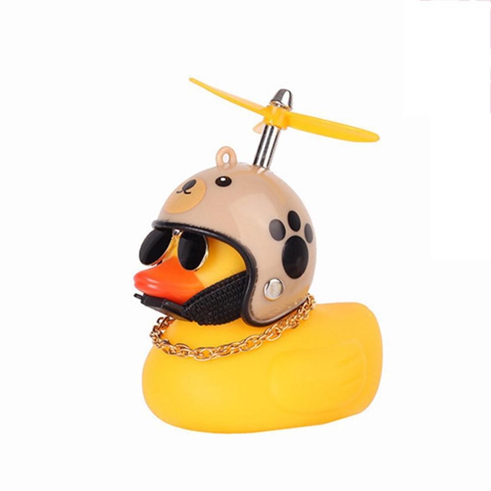 Motor Accessories Little Yellow Duck With Helmet For Bike Lights Auto Car Accessories Duck In The Car Car Interior Decoration Ca