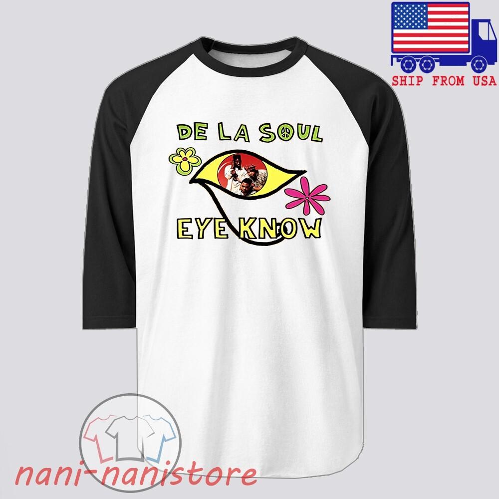 De La Soul Eye Know Men#039;s Raglan Black Size S2XL Unisex T-Shirt S
