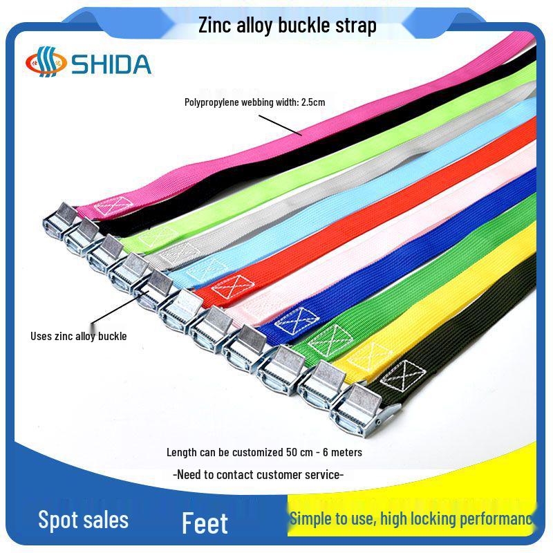 Zinc Alloy Buckle Tie-Down Strap for Luggage, Quilt, Mattress, and Cargo