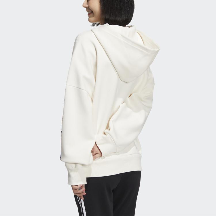 adidas Neo CNY Three Stripes Pattern Print Hoodie Sweatshirt Women Tops Off-White HM7483
