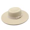 New British elegant ring-shaped concave flat-top wool.cm top hat men's and women's fashion flat-top woolen top hat