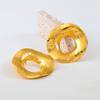 Geometric Alloy Earrings Women Irregular Circle Studs With Rhinestone Embellishment Gold