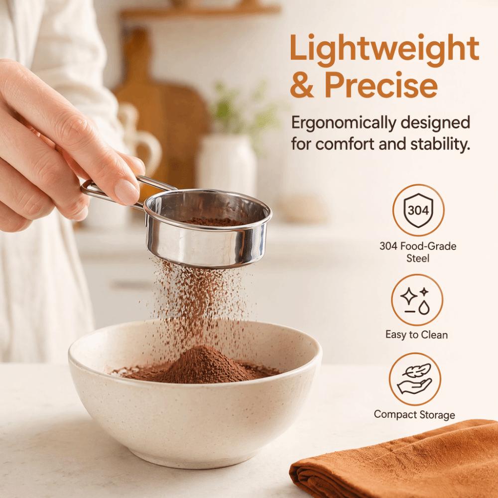 Lightweight Flour Sieve Strainer Round Mini Flour Sifter Mesh Round Sifter  Cheesecake Pizza Bread