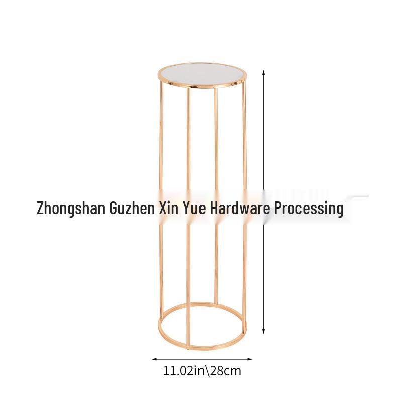 Gold & Iron Electroplated Round Flower Stand for Weddings & Home Decorations
