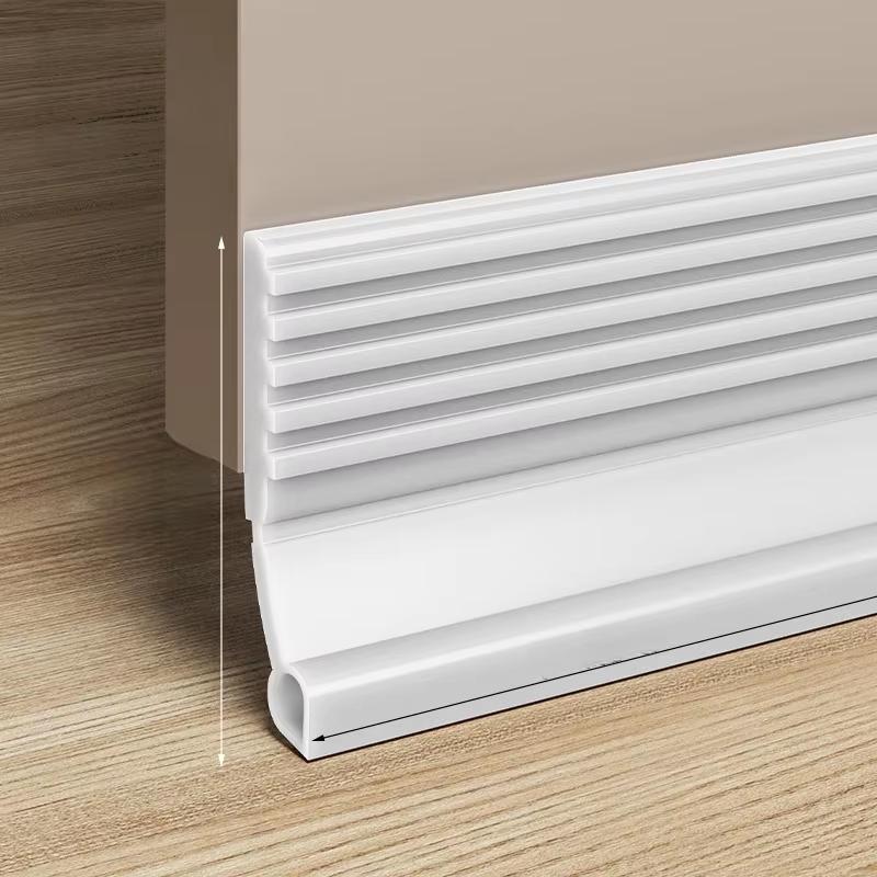 

1PC 1m/39.37inch Self-Adhesive Windproof Door Bottom Seal Strip Double Dustproof Free-Cutting Under Door Weatherstrip 2.8cm&1m