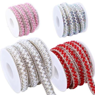 3 Yards Colorful Self Adhesive Crystal Strip Flexible DIY Decoration Glass Rhinestone Trim 3mm/6mm Shiny Rhinestone Strip
