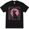 In October We Wear Pink Cat Witch Breast Cancer Awareness T-Shirt