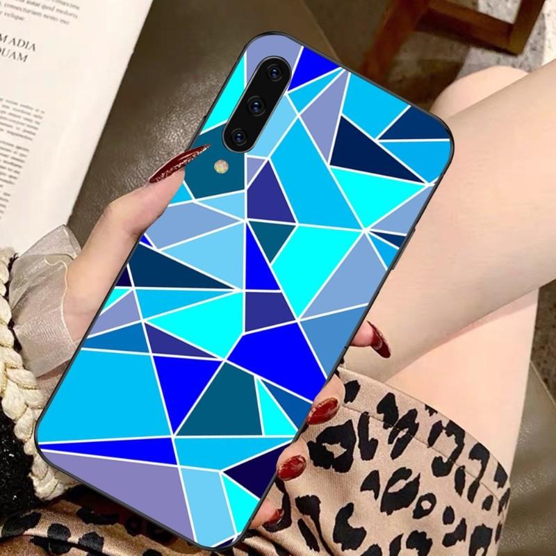 Geometric Abstract Crystal Phone Case For Samsung A91 A81 A73 A72 A71 A30S A20 A12 A13 A52 A53 4G 5G Soft Black Phone Cover
