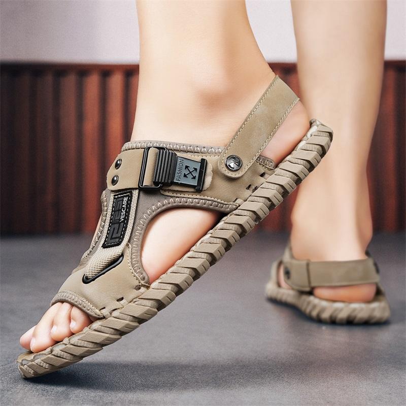 Handmade Soft Bottom Leisure Summer Mens Fashionable Simple Sandals Youth Beach Shoes Slippers Rubber Sole Comfortable Casual