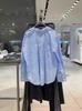 ZA Summer New Loose Commuting Versatile Sunscreen Pure Cotton Striped Long-sleeved Poplin Shirt 1187191 111